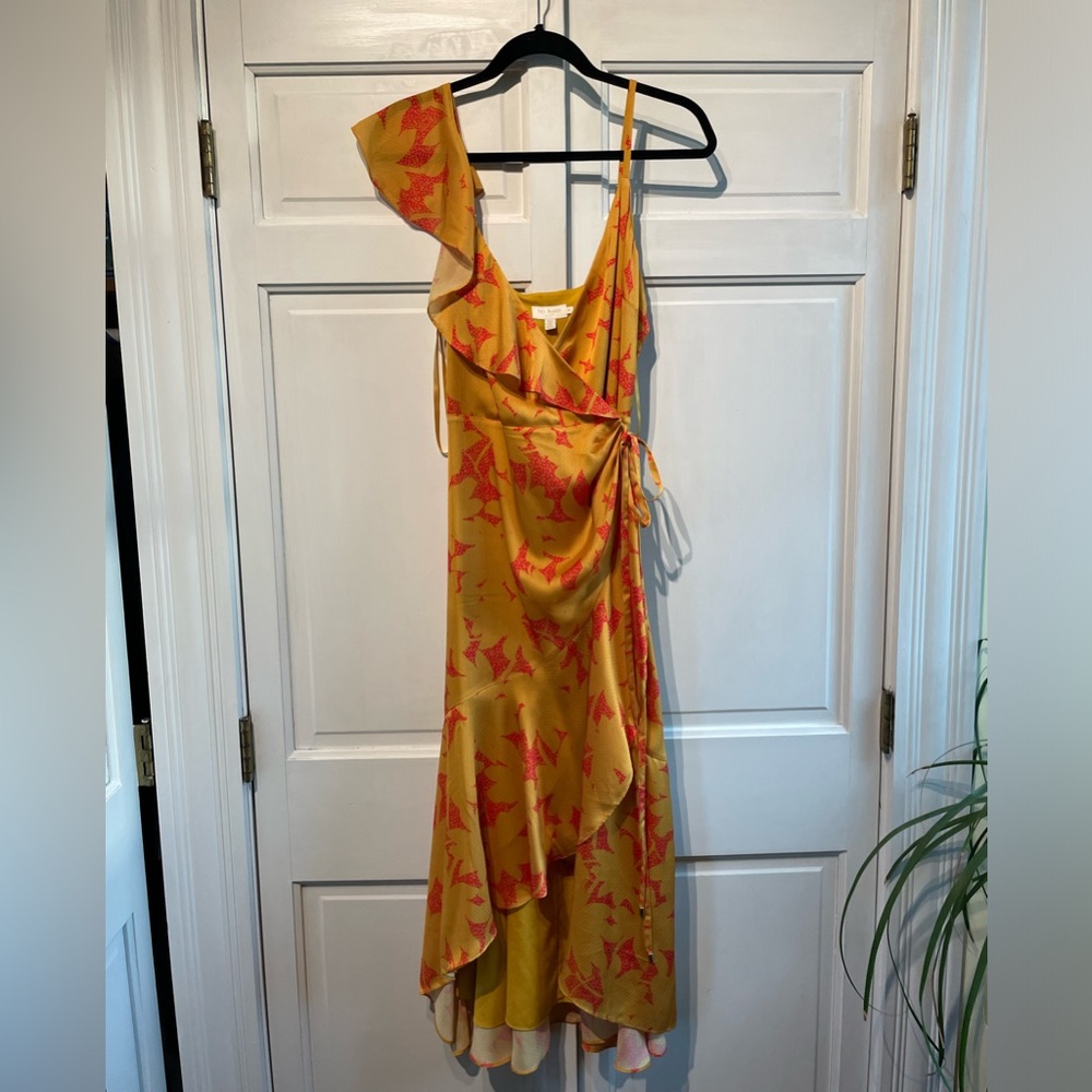 Ted Baker Yellow Floral Wrap Midi Dress
